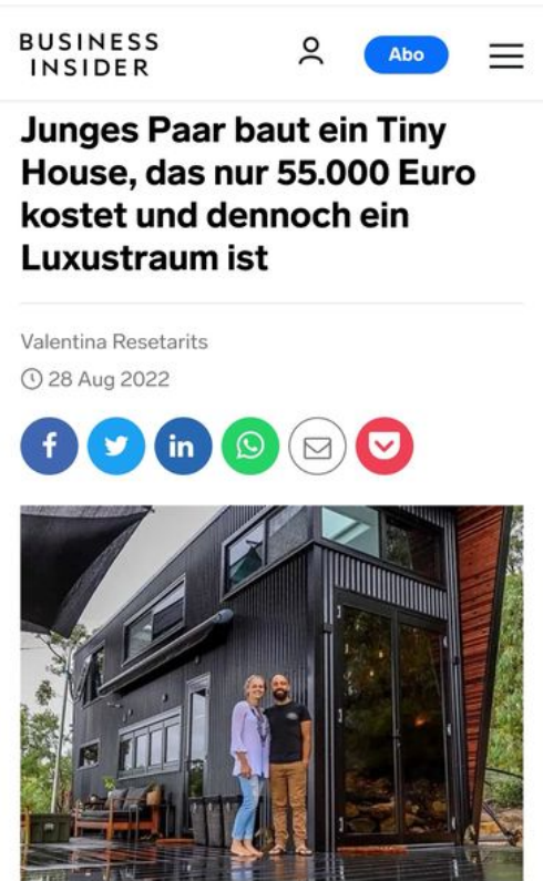 Junges Paar baut Tiny House für 55000 EUR
